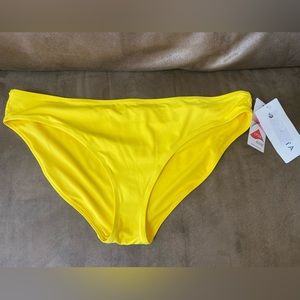 Athleta Yellow Bikini Bottom Size XL; Mid Rise; Medium Seat Coverage; NWT